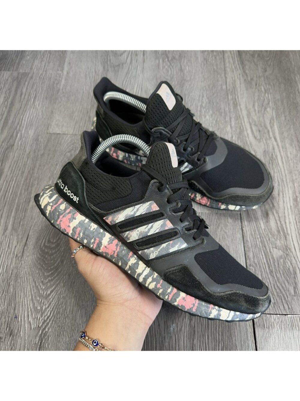 Adidas Ultraboost DNA Black Glow Pink Sneakers FW4908, Women's Size 8.5